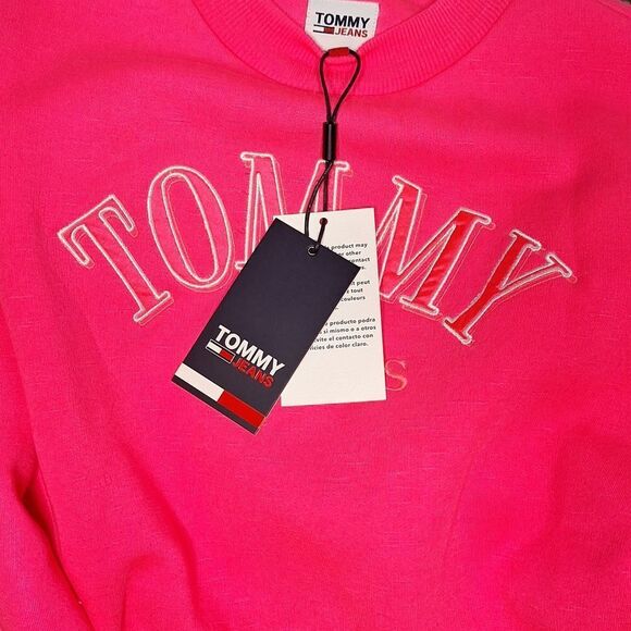 Neon pink cropped top sweater Tommy Hilfiger size small - Picture 3 of 8